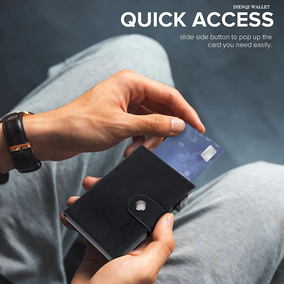Maximum Carry RFID AirTag Wallet – Pop-Up Cards, Cash Compartment & Coin Pocket - Image 10
