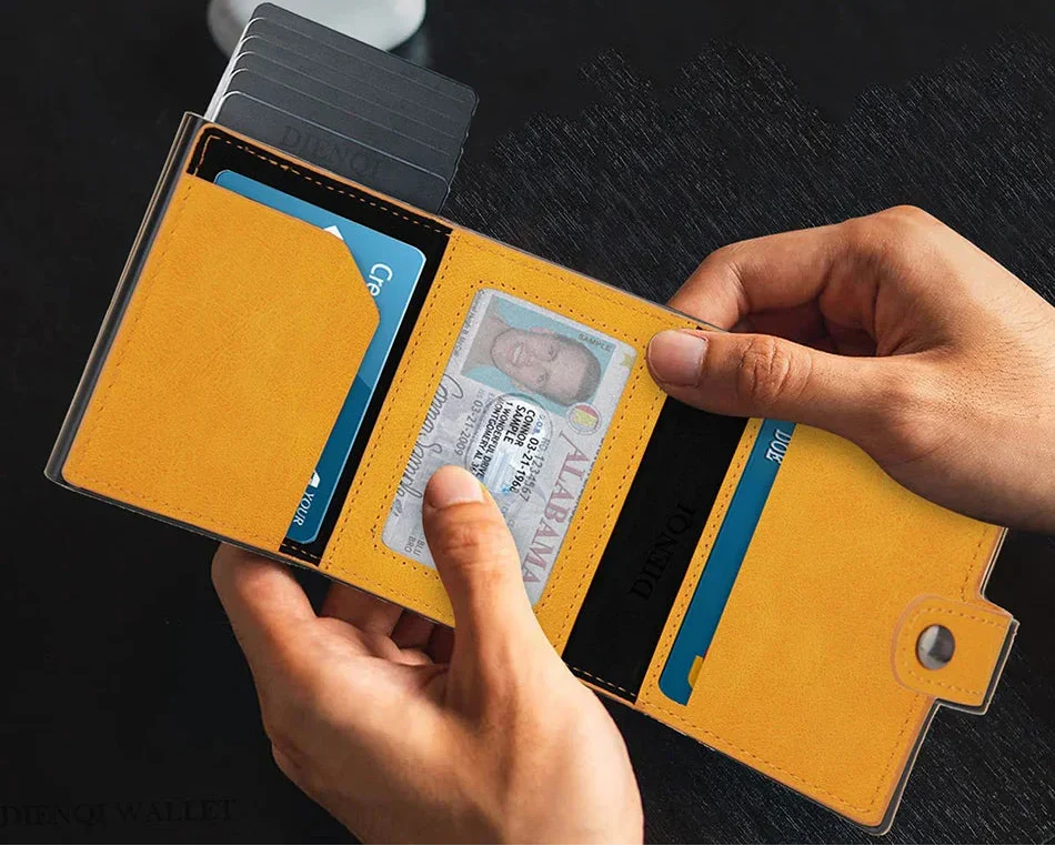Maximum Carry RFID AirTag Wallet – Pop-Up Cards, Cash Compartment & Coin Pocket - Image 18