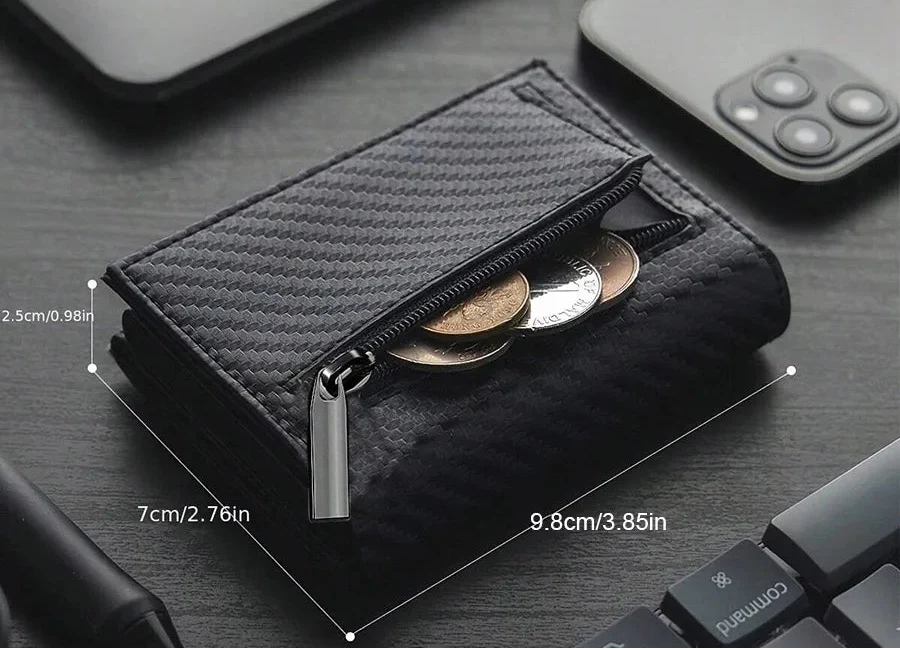 Maximum Carry RFID AirTag Wallet – Pop-Up Cards, Cash Compartment & Coin Pocket - Image 20