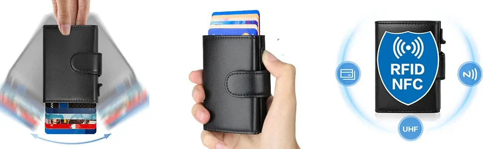 Maximum Carry RFID AirTag Wallet – Pop-Up Cards, Cash Compartment & Coin Pocket - Image 21