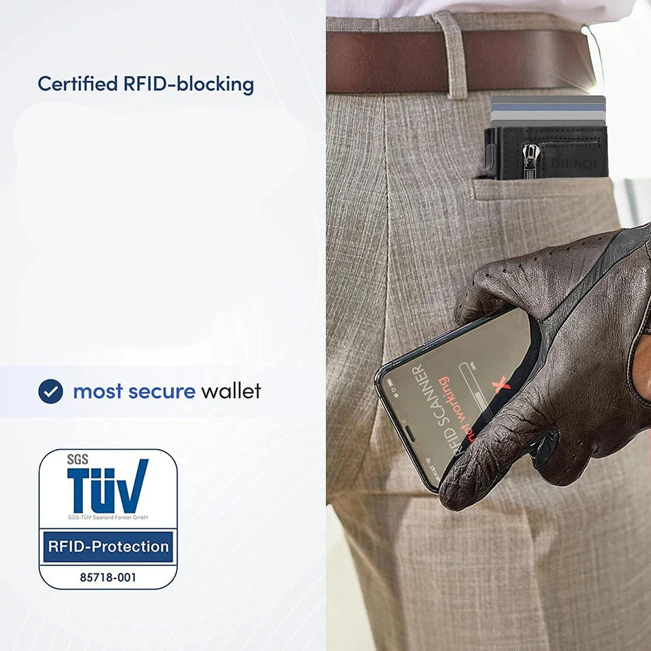 Maximum Carry RFID AirTag Wallet – Pop-Up Cards, Cash Compartment & Coin Pocket - Image 9