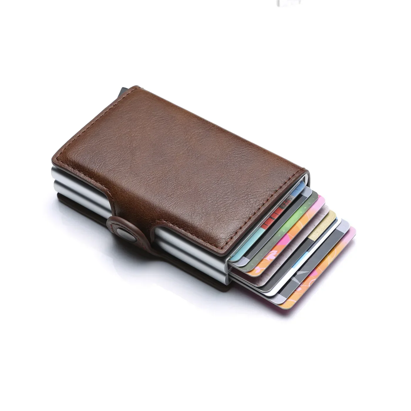 DoubleDeck 14 Cards Quick Pop-Up Access RFID Protection Mini Wallet - Image 11