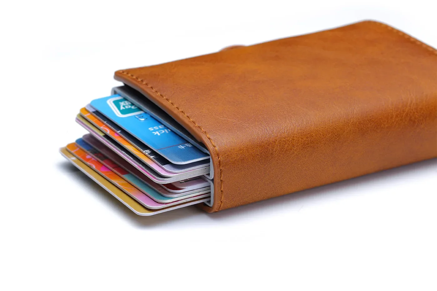 DoubleDeck 14 Cards Quick Pop-Up Access RFID Protection Mini Wallet - Image 15