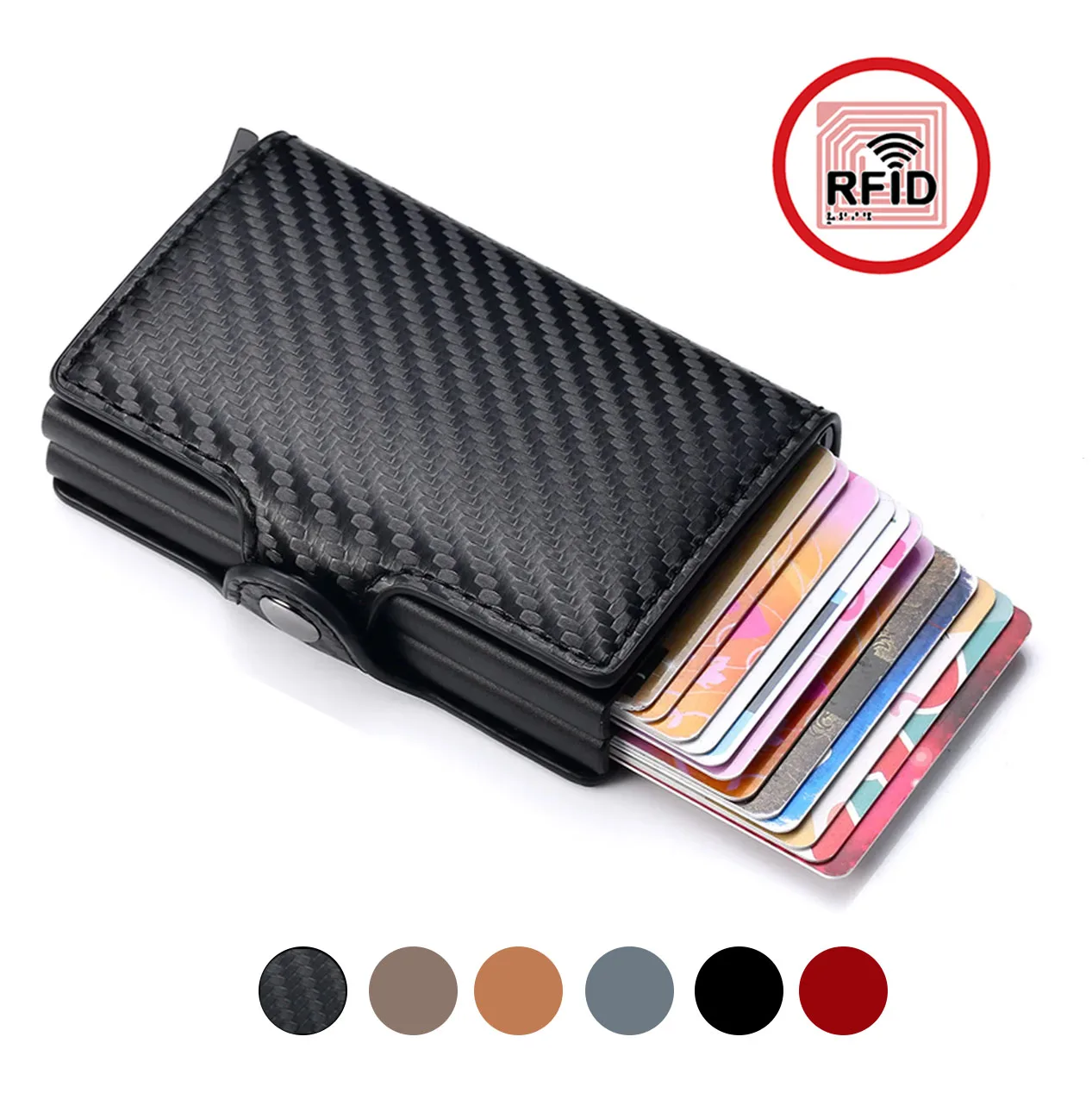 DoubleDeck 14 Cards Quick Pop-Up Access RFID Protection Mini Wallet - Image 2