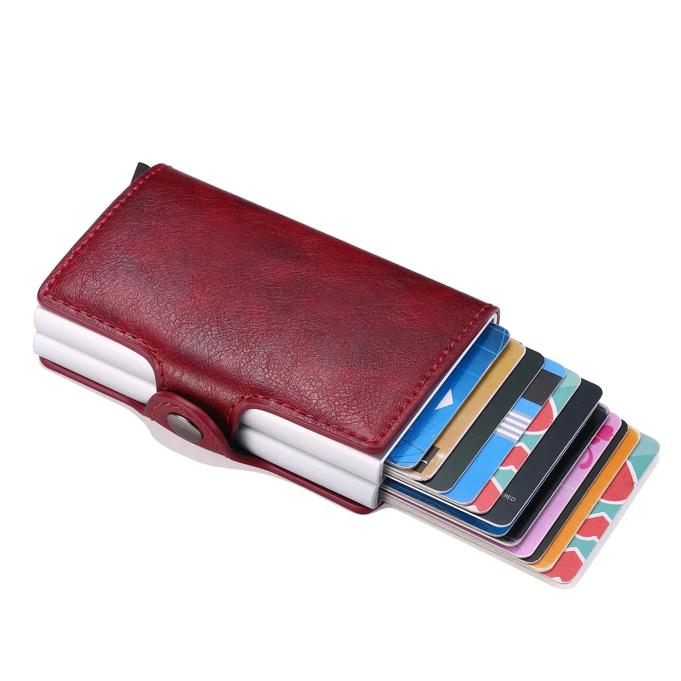 DoubleDeck 14 Cards Quick Pop-Up Access RFID Protection Mini Wallet - Image 20