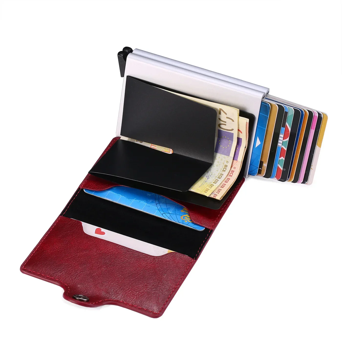 DoubleDeck 14 Cards Quick Pop-Up Access RFID Protection Mini Wallet - Image 21