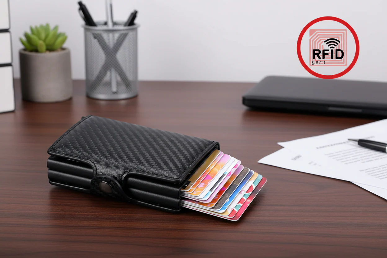DoubleDeck 14 Cards Quick Pop-Up Access RFID Protection Mini Wallet - Image 31