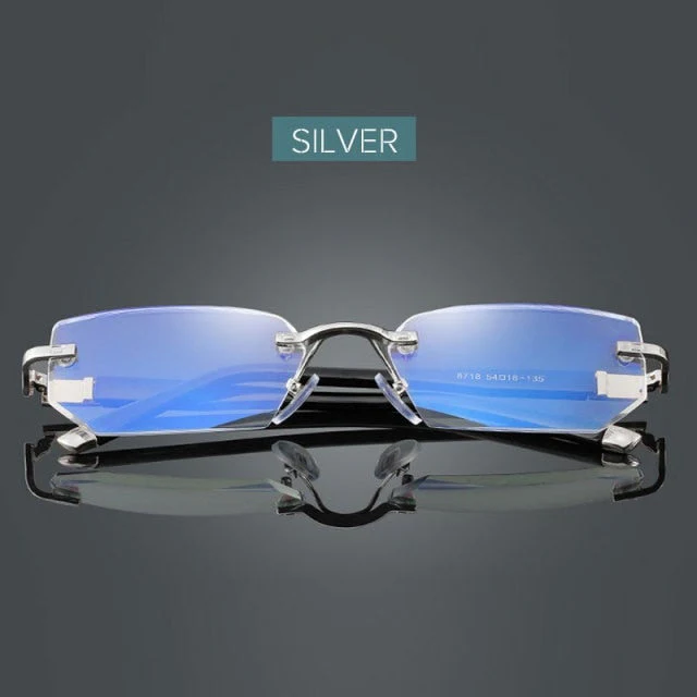 Rimless Anti Blue Light Diamond Cut Reading Glasses - Image 10