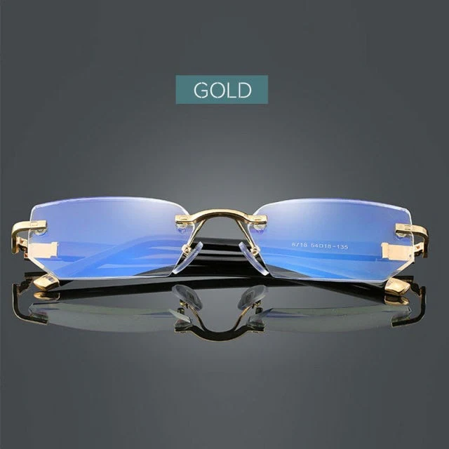 Rimless Anti Blue Light Diamond Cut Reading Glasses - Image 5