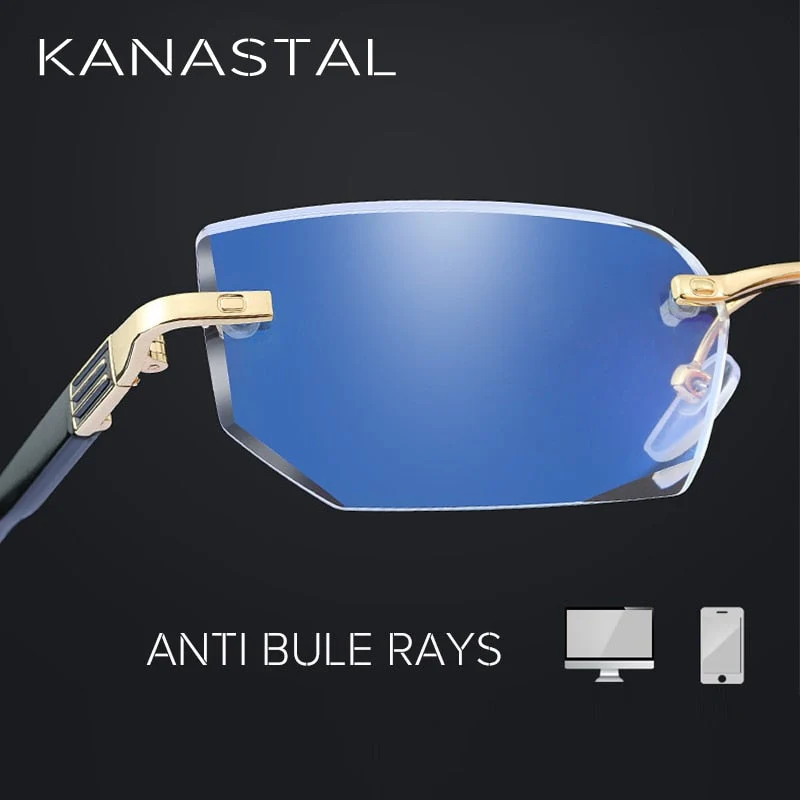 Rimless Anti Blue Light Diamond Cut Reading Glasses - Image 7