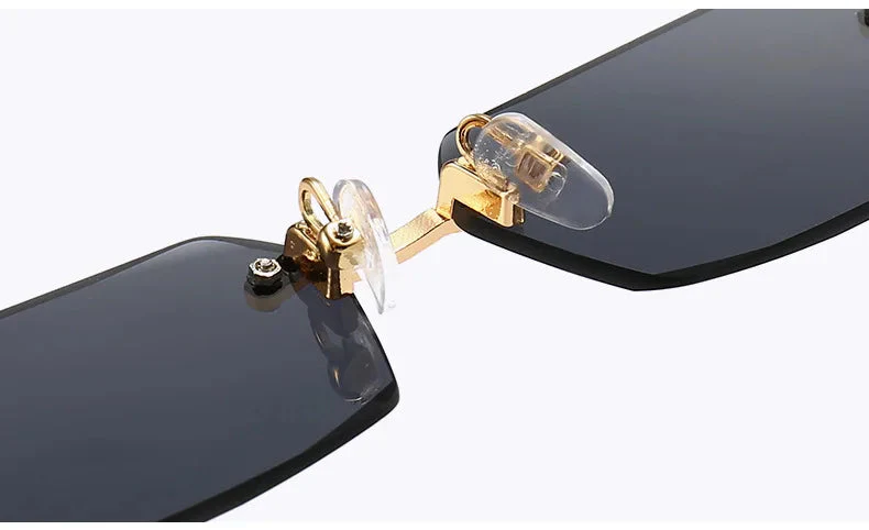 Modern Slim Rimless Impact-Resistant UV400 Lightweight Sunglasses - Image 11