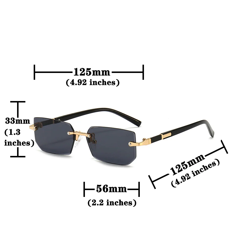 Modern Slim Rimless Impact-Resistant UV400 Lightweight Sunglasses - Image 3