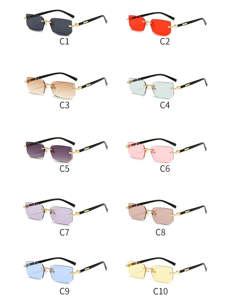 Modern Slim Rimless Impact-Resistant UV400 Lightweight Sunglasses - Image 4