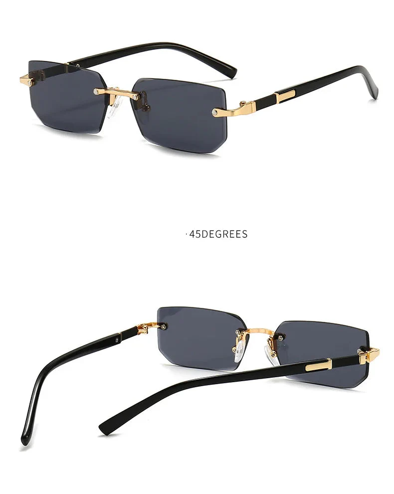 Modern Slim Rimless Impact-Resistant UV400 Lightweight Sunglasses - Image 5