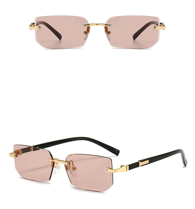 Modern Slim Rimless Impact-Resistant UV400 Lightweight Sunglasses - Image 6