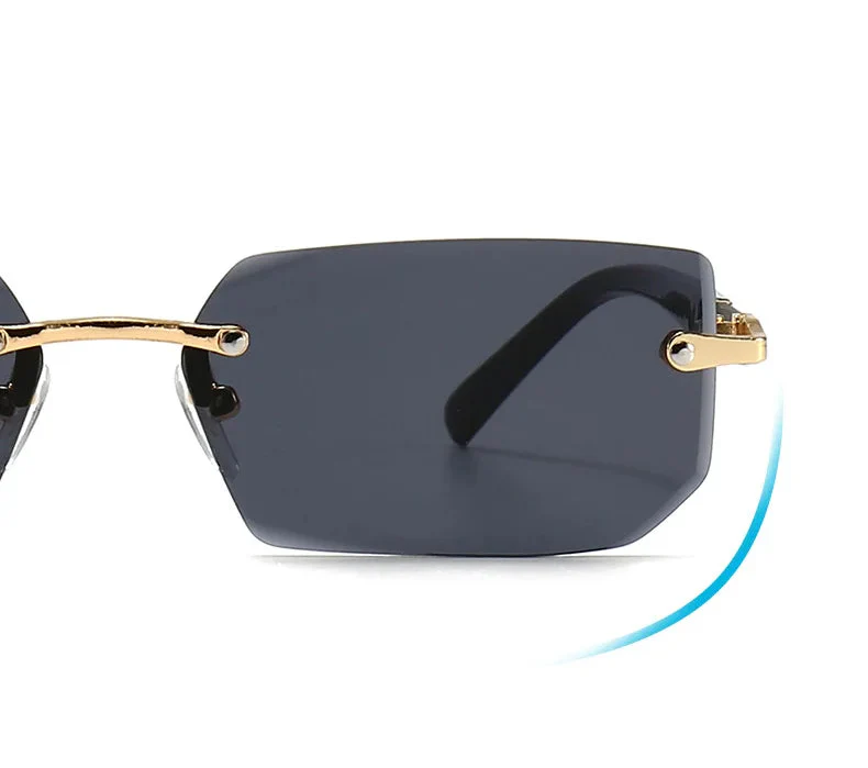 Modern Slim Rimless Impact-Resistant UV400 Lightweight Sunglasses - Image 8