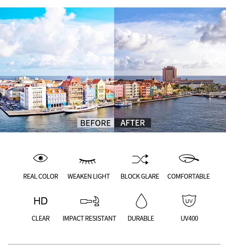 Modern Slim Rimless Impact-Resistant UV400 Lightweight Sunglasses - Image 9