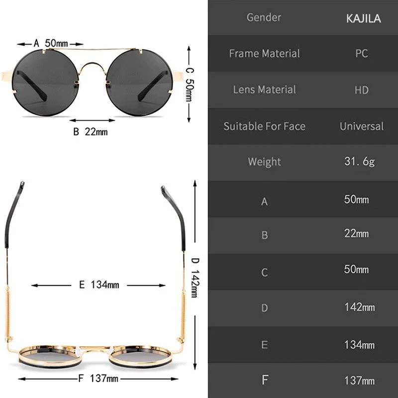 KAJILA™ Round Steampunk Sunglasses - Image 7