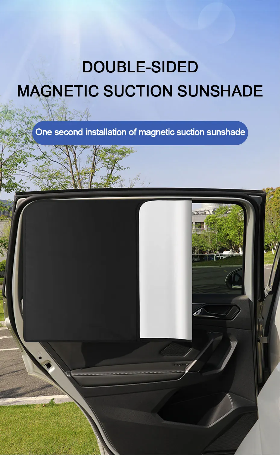 Universal Car Side Window Sunshades- 100% UV Block with Rearview Gap & Window-Operable Design - Image 7