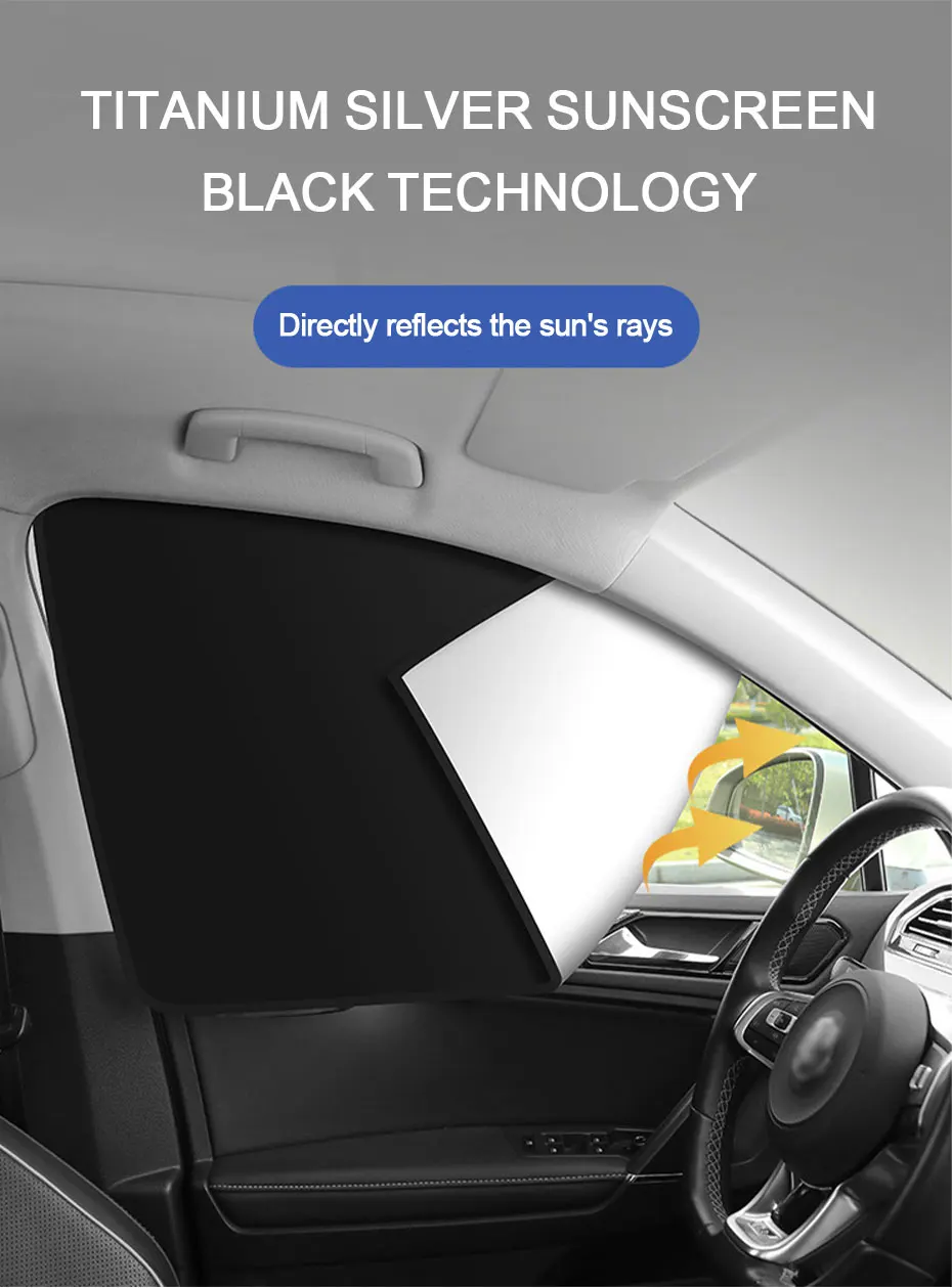 Universal Car Side Window Sunshades- 100% UV Block with Rearview Gap & Window-Operable Design - Image 8