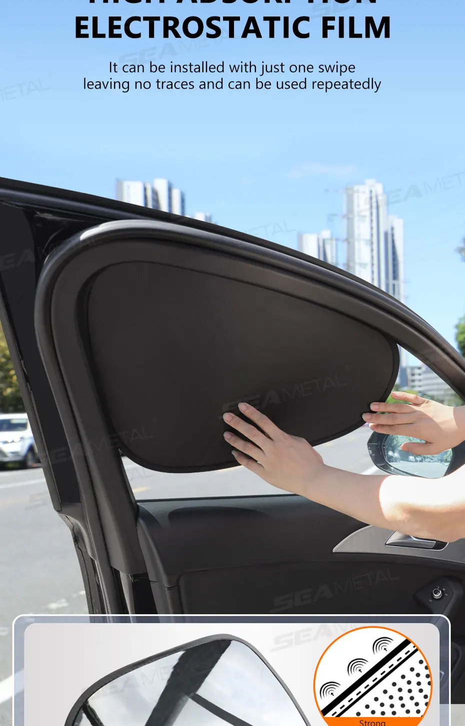 Glare Reduction & Skin Protection Electrostatic Car Window UV Blocking Sun Shade - Image 12