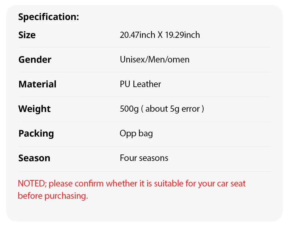 Deluxe PU Leather Car Seat Cover – Padded, Breathable & Universal Fit - Image 7