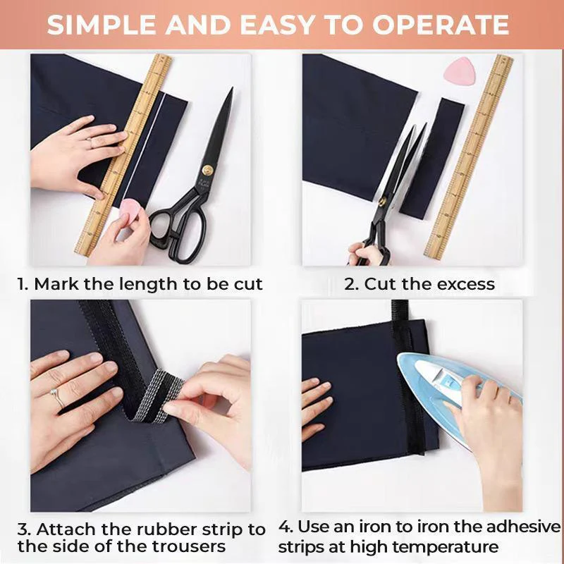 No-Sew DIY Self Adhesive Trousers Edge Shortener Tape - Image 3