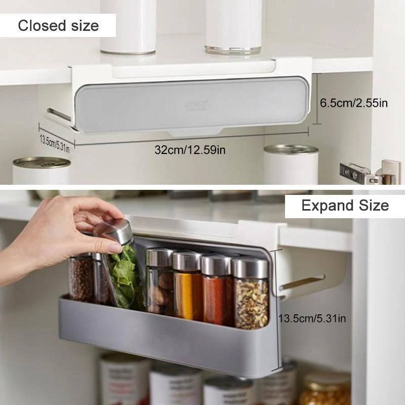 Self-adhesive Hidden Spice Organizer Drawer - Image 4