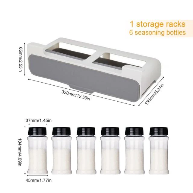 Self-adhesive Hidden Spice Organizer Drawer - Image 8