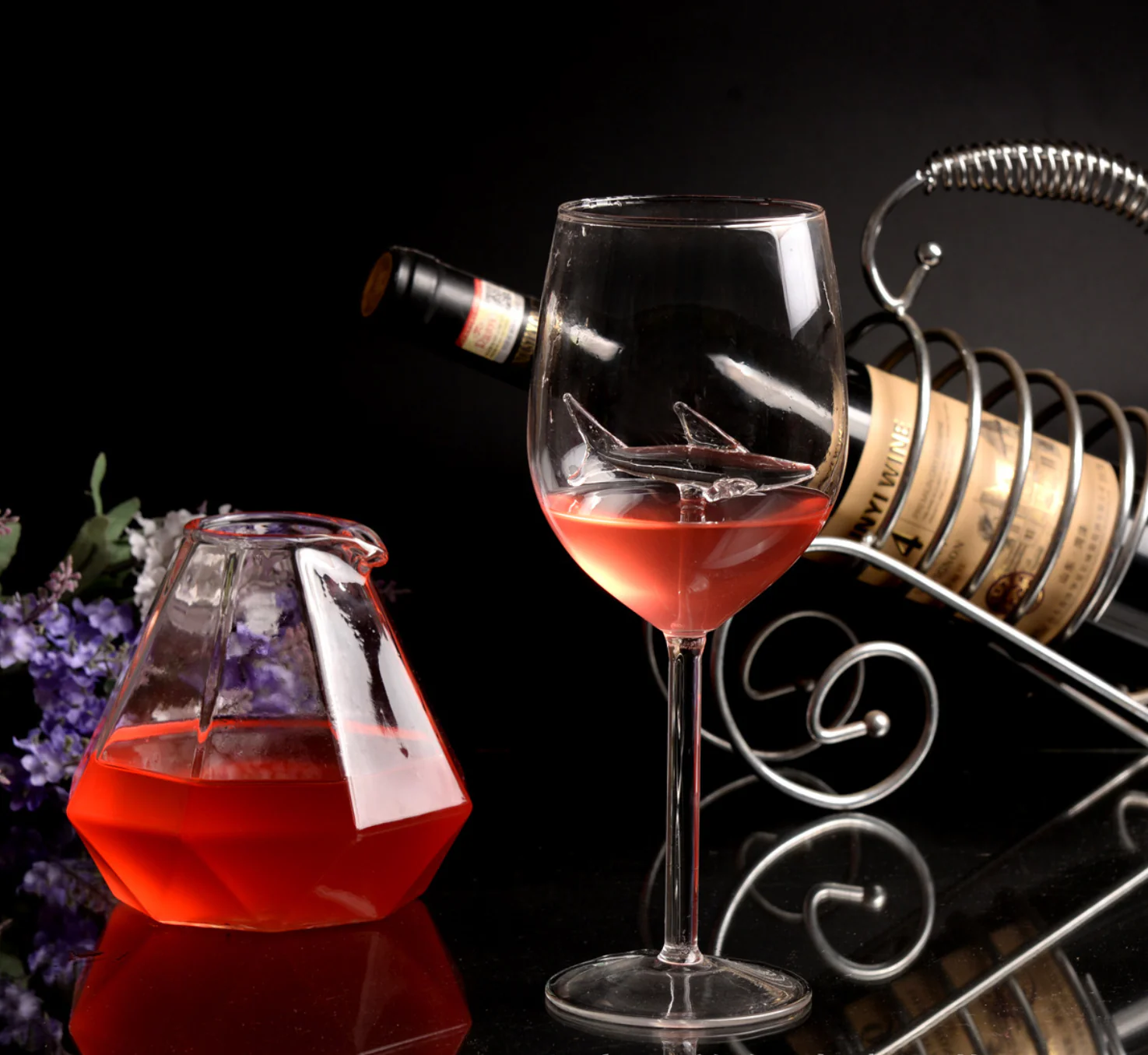 SHARK RED WINE GOBLET (Handmade)**2pcs** - Image 5