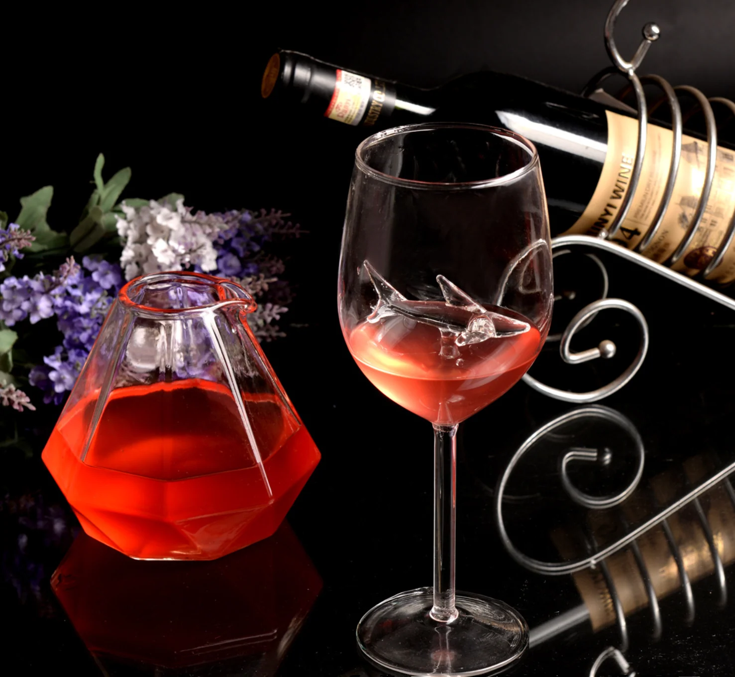 SHARK RED WINE GOBLET (Handmade)**2pcs** - Image 7