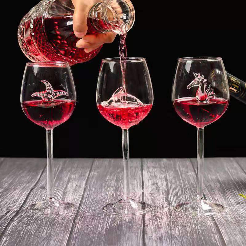 SHARK RED WINE GOBLET (Handmade)**2pcs** - Image 9