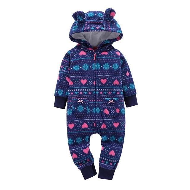Winter long sleeve romper With Teddy Bear Eears - Image 11