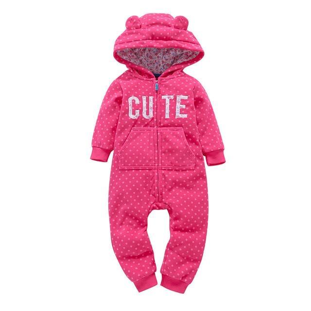 Winter long sleeve romper With Teddy Bear Eears - Image 12
