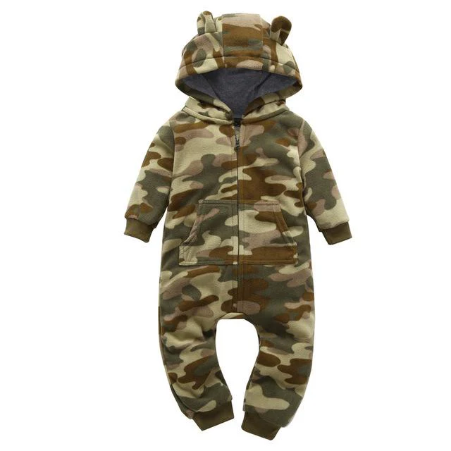 Winter long sleeve romper With Teddy Bear Eears - Image 14