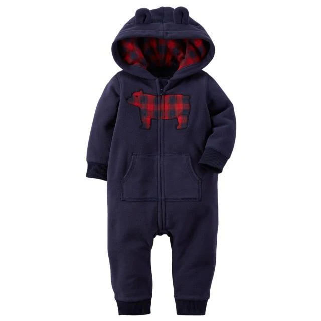 Winter long sleeve romper With Teddy Bear Eears - Image 17