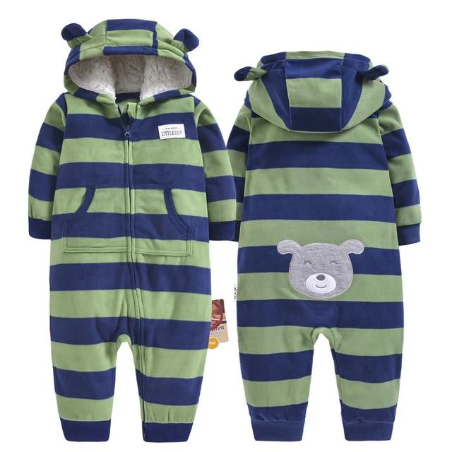 Winter long sleeve romper With Teddy Bear Eears - Image 23