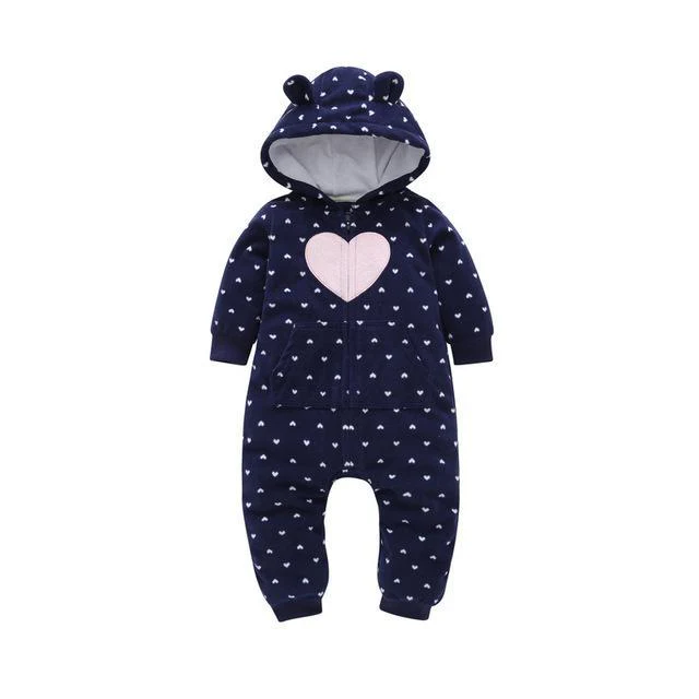 Winter long sleeve romper With Teddy Bear Eears - Image 28