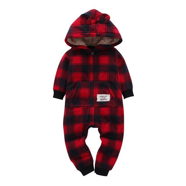 Winter long sleeve romper With Teddy Bear Eears - Image 29