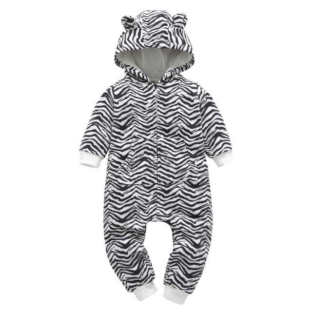 Winter long sleeve romper With Teddy Bear Eears - Image 3