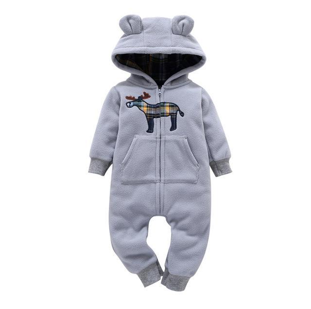 Winter long sleeve romper With Teddy Bear Eears - Image 5