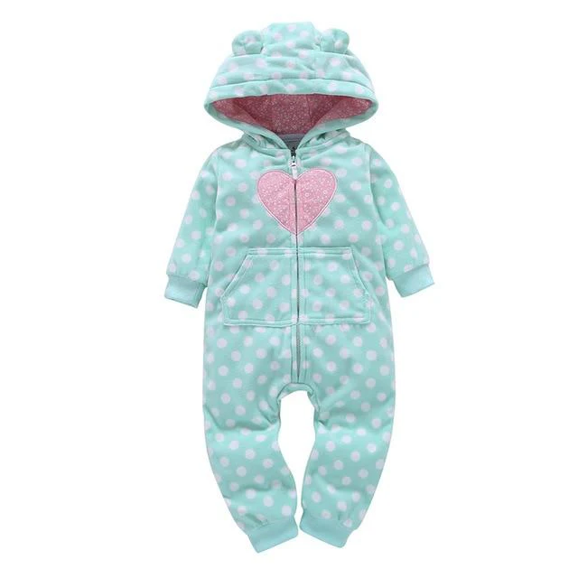 Winter long sleeve romper With Teddy Bear Eears - Image 6