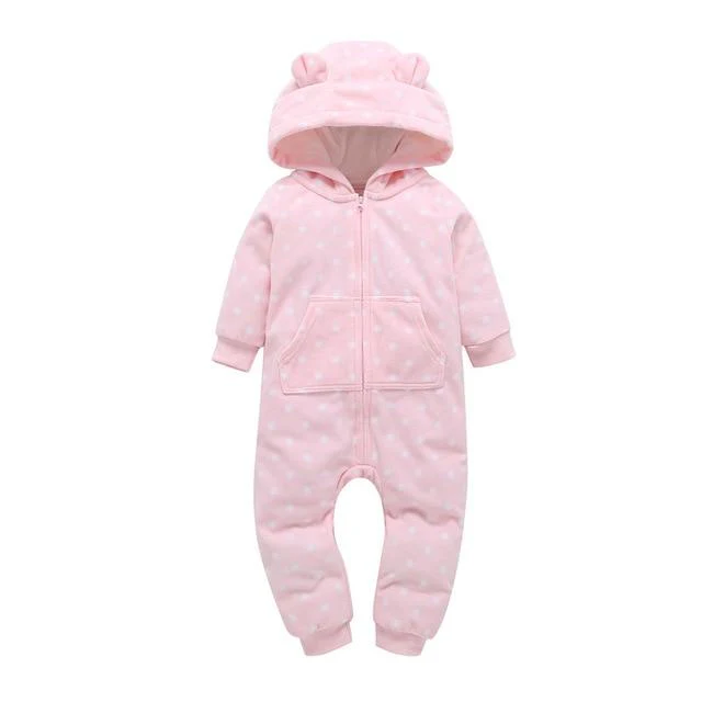 Winter long sleeve romper With Teddy Bear Eears - Image 7
