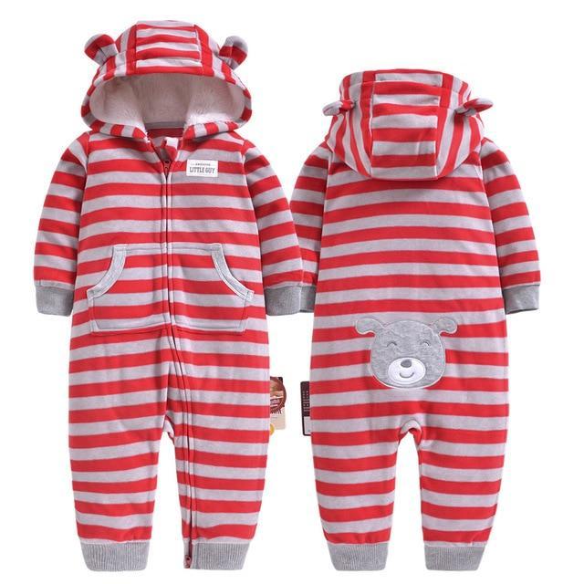 Winter long sleeve romper With Teddy Bear Eears - Image 9