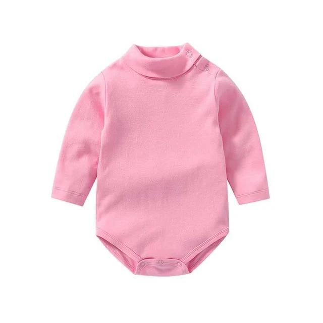 100% cotton Baby Bodysuit With long Sleevs And Turtle Neck - Image 19