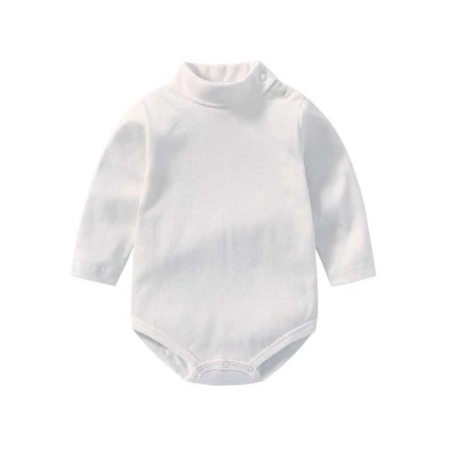 100% cotton Baby Bodysuit With long Sleevs And Turtle Neck - Image 22