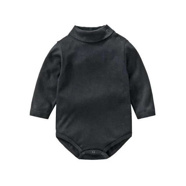 100% cotton Baby Bodysuit With long Sleevs And Turtle Neck - Image 3
