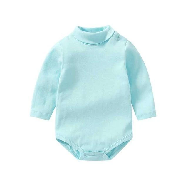 100% cotton Baby Bodysuit With long Sleevs And Turtle Neck - Image 4