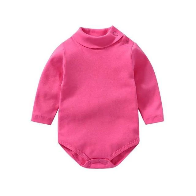 100% cotton Baby Bodysuit With long Sleevs And Turtle Neck - Image 5