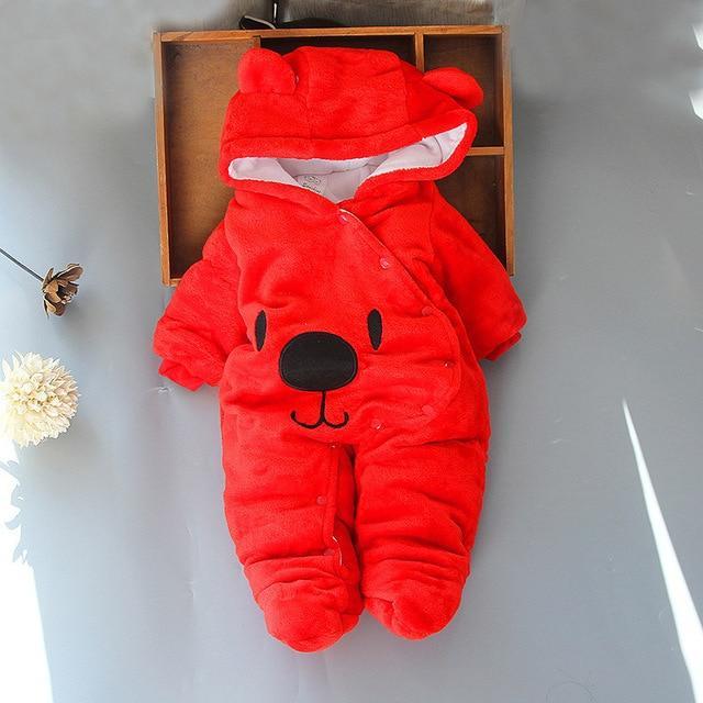Winter Warm Teddy Bear Style Baby Romper - Image 2